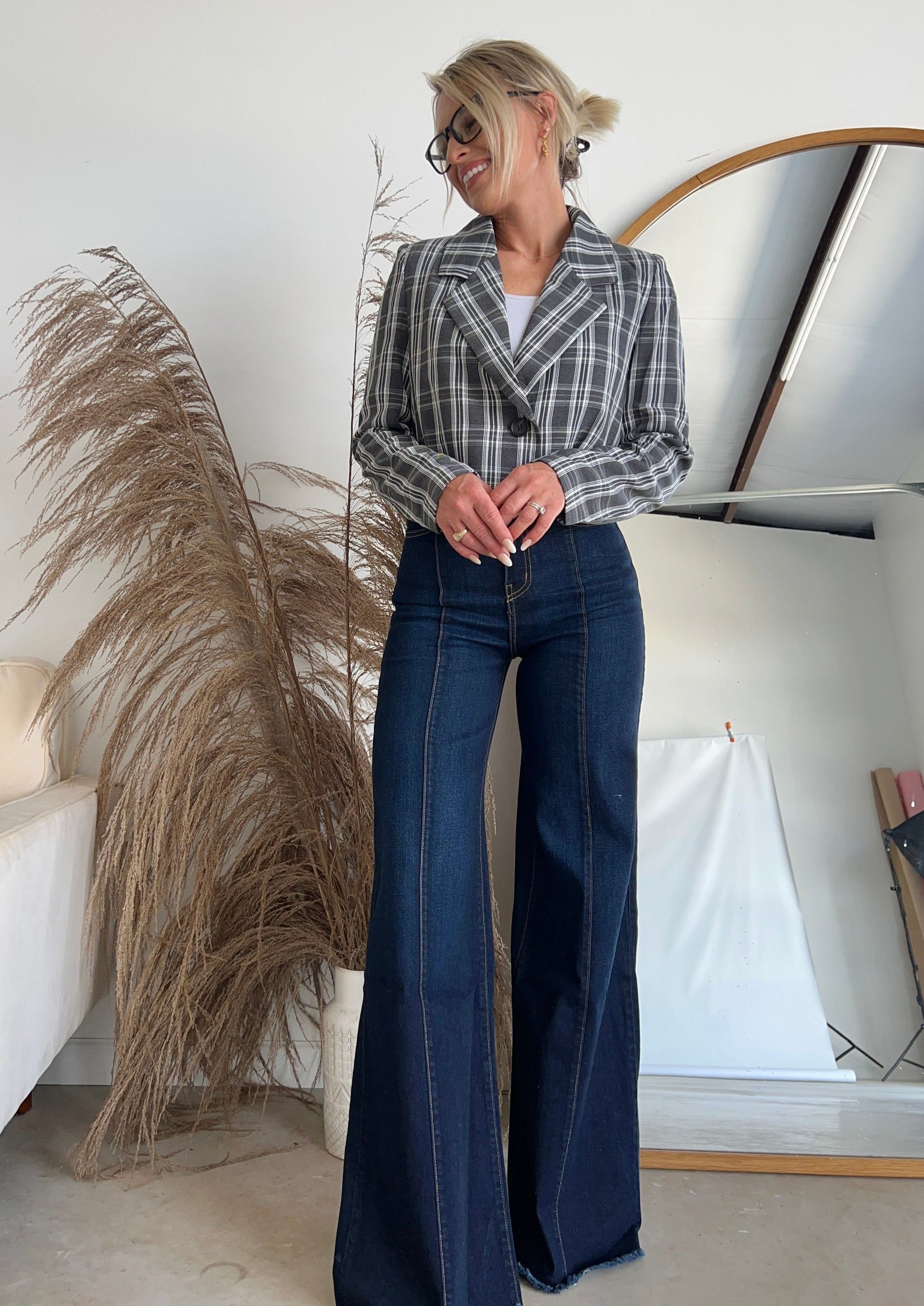 The Loretta Trouser Jean in Dark Wash