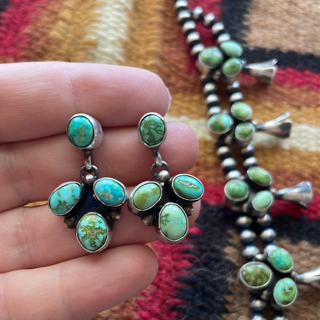 Navajo Sonoran Turquoise Squash Blossom Set - Sterling Silver Jewelry