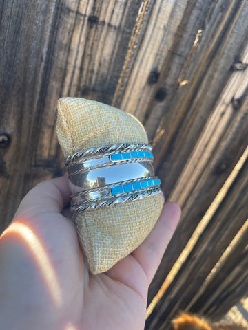 “The Cassidy Stacker” Navajo Sterling Silver & Turquoise Cuffs