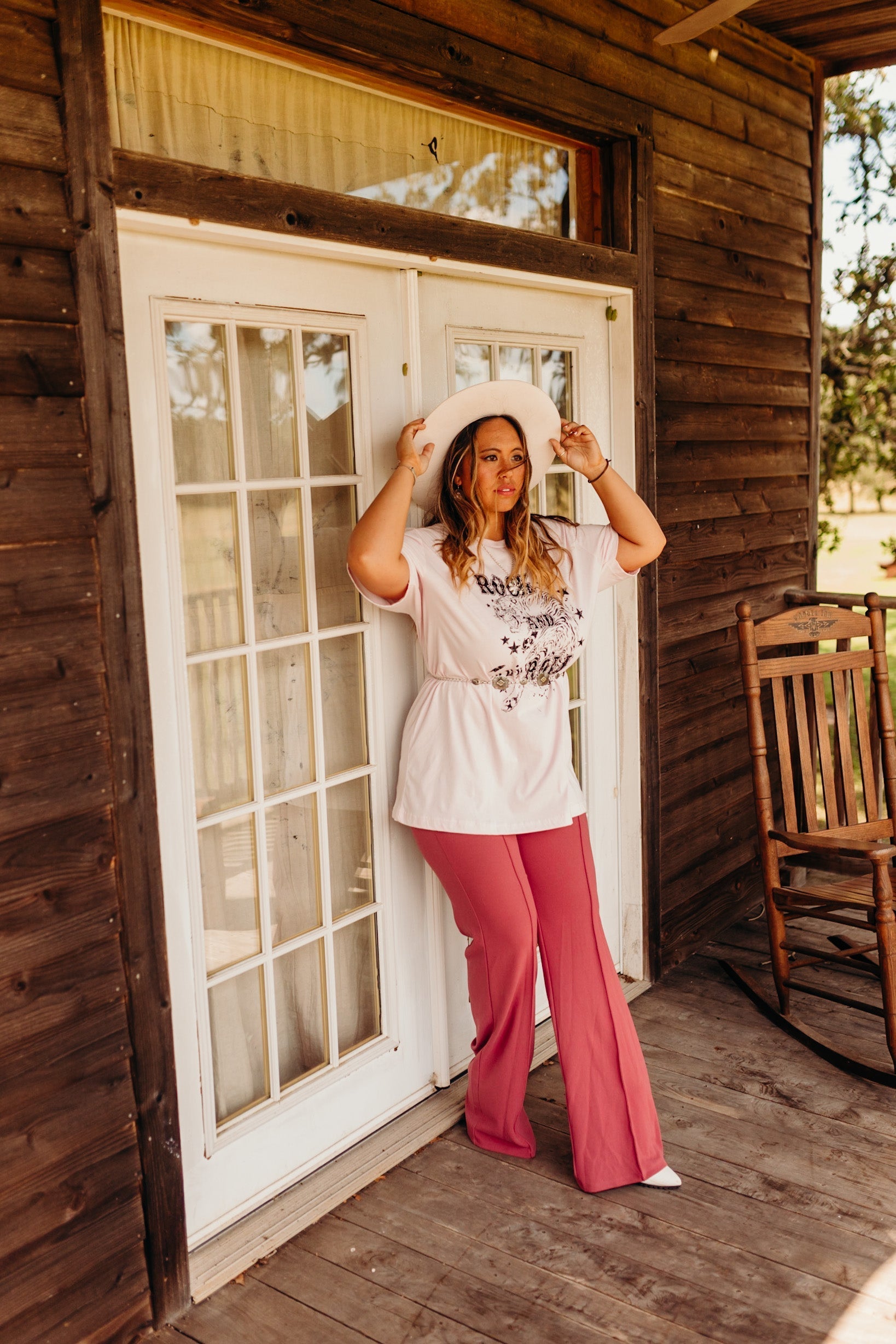 The Zoey Flare Trouser in Marsala