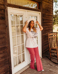 The Zoey Flare Trouser in Marsala