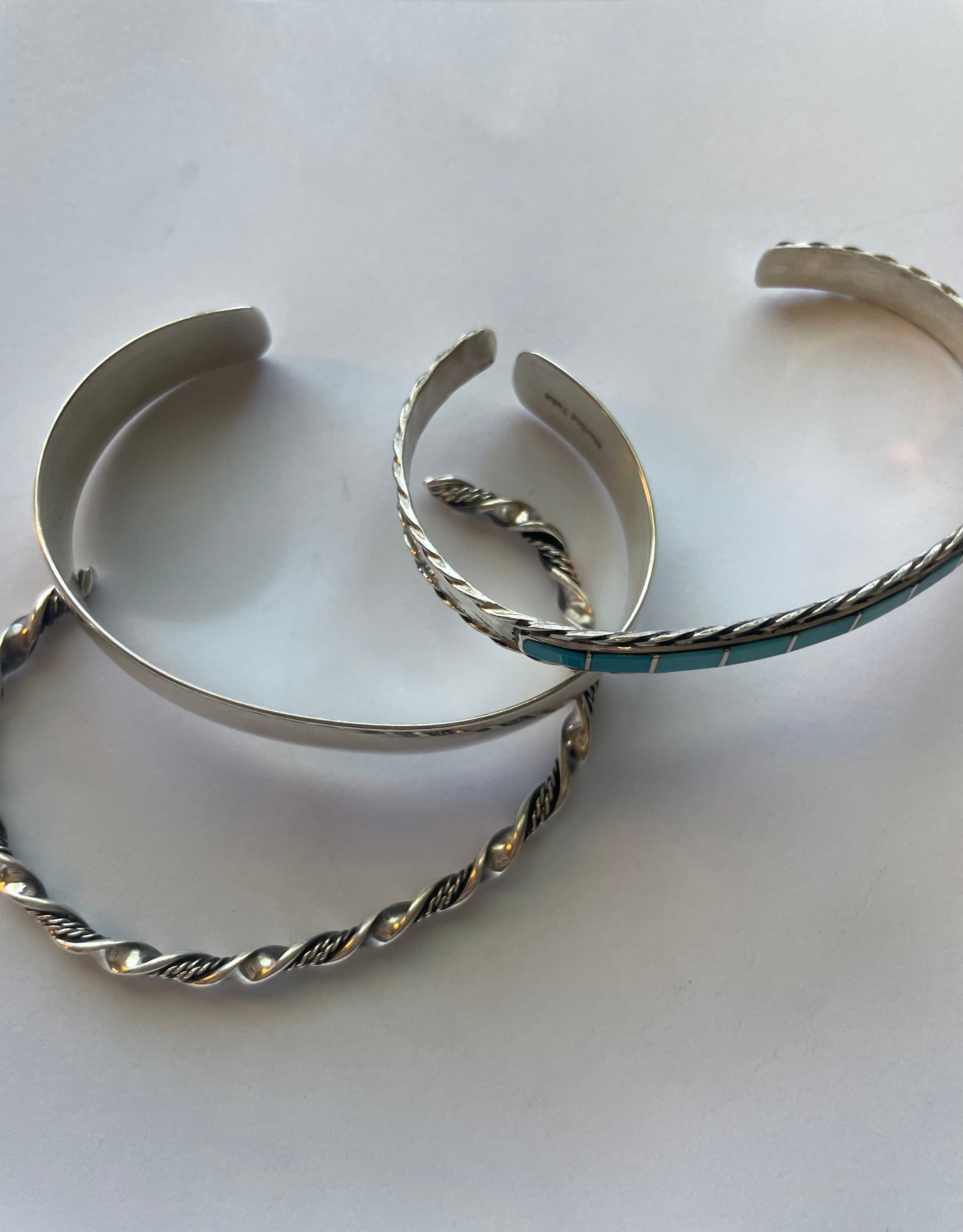 “The Cassidy Stacker” Navajo Sterling Silver & Turquoise Cuffs