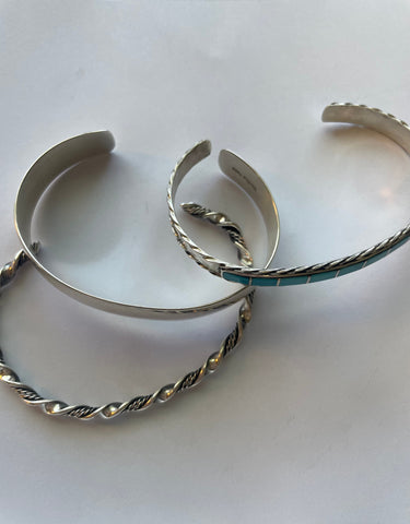 “The Cassidy Stacker” Navajo Sterling Silver & Turquoise Cuffs