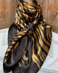 35X35"  Brown Zebra Wild Rag / Scarf WR3376