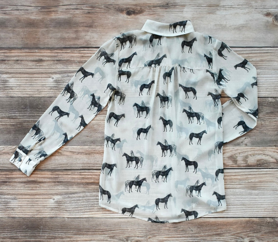 Tasha Polizzi Sheer Stallion Blouse