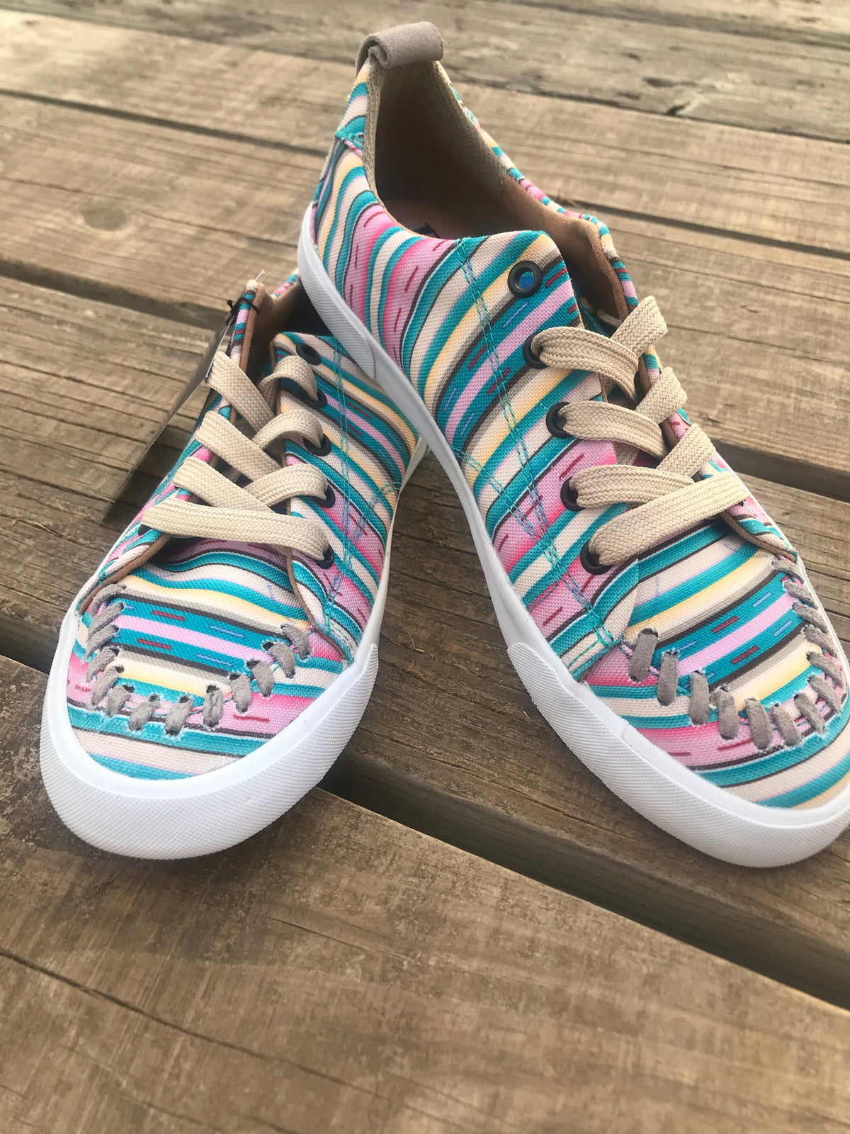 Pink Stripe Casual Slip On Shoe- SALE