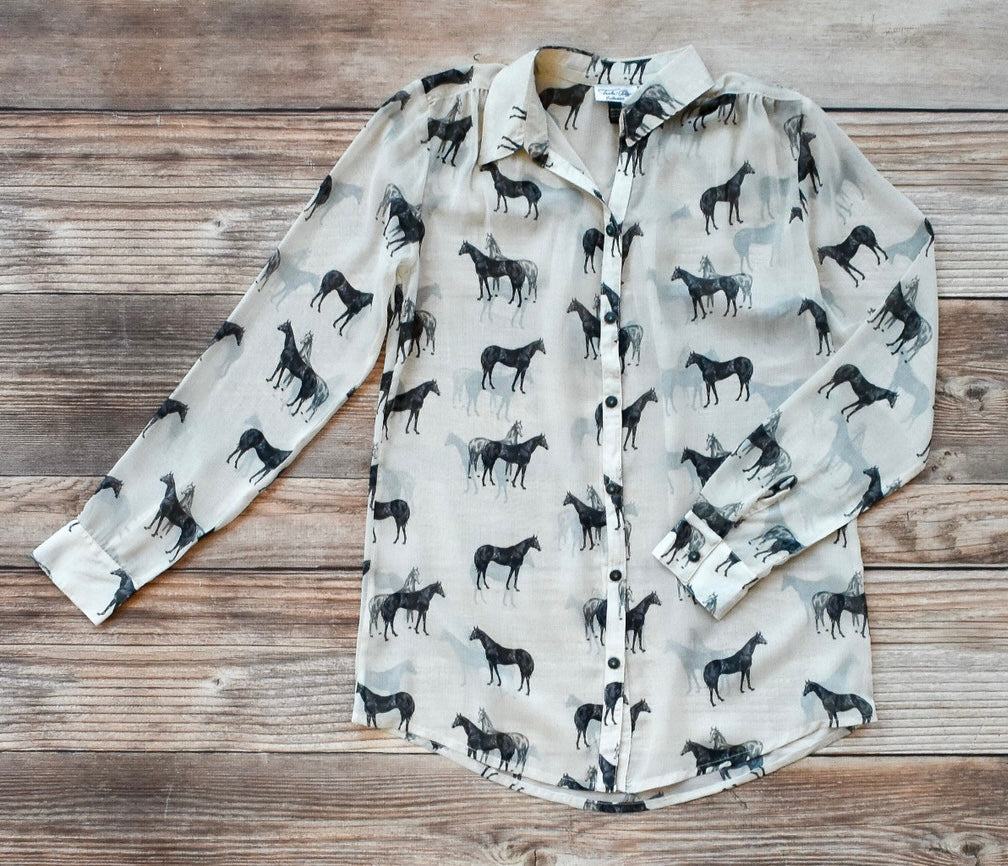 Tasha Polizzi Sheer Stallion Blouse