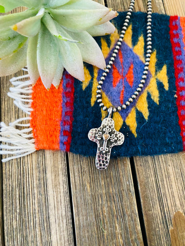 Navajo Sterling Silver & Copper Cross Pendant - Everest Ranch