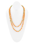Immeasurable Orange and Lime Wrap Necklace
