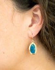 Impressions Blue Apatite Golden Drop Earrings