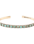 In Line Blue Turquoise Golden Cuff Bracelet
