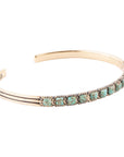 In Line Blue Turquoise Golden Cuff Bracelet