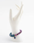 Indigo Blue Agate Purple Charm Golden Bracelet