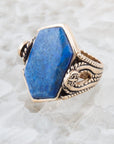 Ingrained Blue Lapis Statement Ring