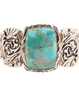 Jacquard Blue Turquoise Solid Golden Cuff Bracelet