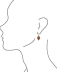 Julia Faceted Red Raspberry Quartz and Golden Drop Earrings