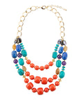 Kaleidoscope Multistone Statement Golden Necklace