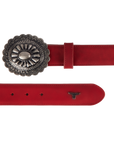 1.5 Woven Belt with Round Buckle-Smoldering Ruby