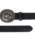 1.5 Woven Belt with Round Buckle-Jet Black