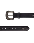 1.5 Overlay Showdown Belt with Conchos and Single Buckle-Jet Black