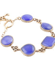 Lace Blue Agate Link Golden Bracelet