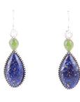 Lapis and Canadian Jade Drop Earrings