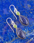 Lapis and Canadian Jade Drop Earrings