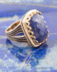 Blue Lapis Golden Cocktail Ring