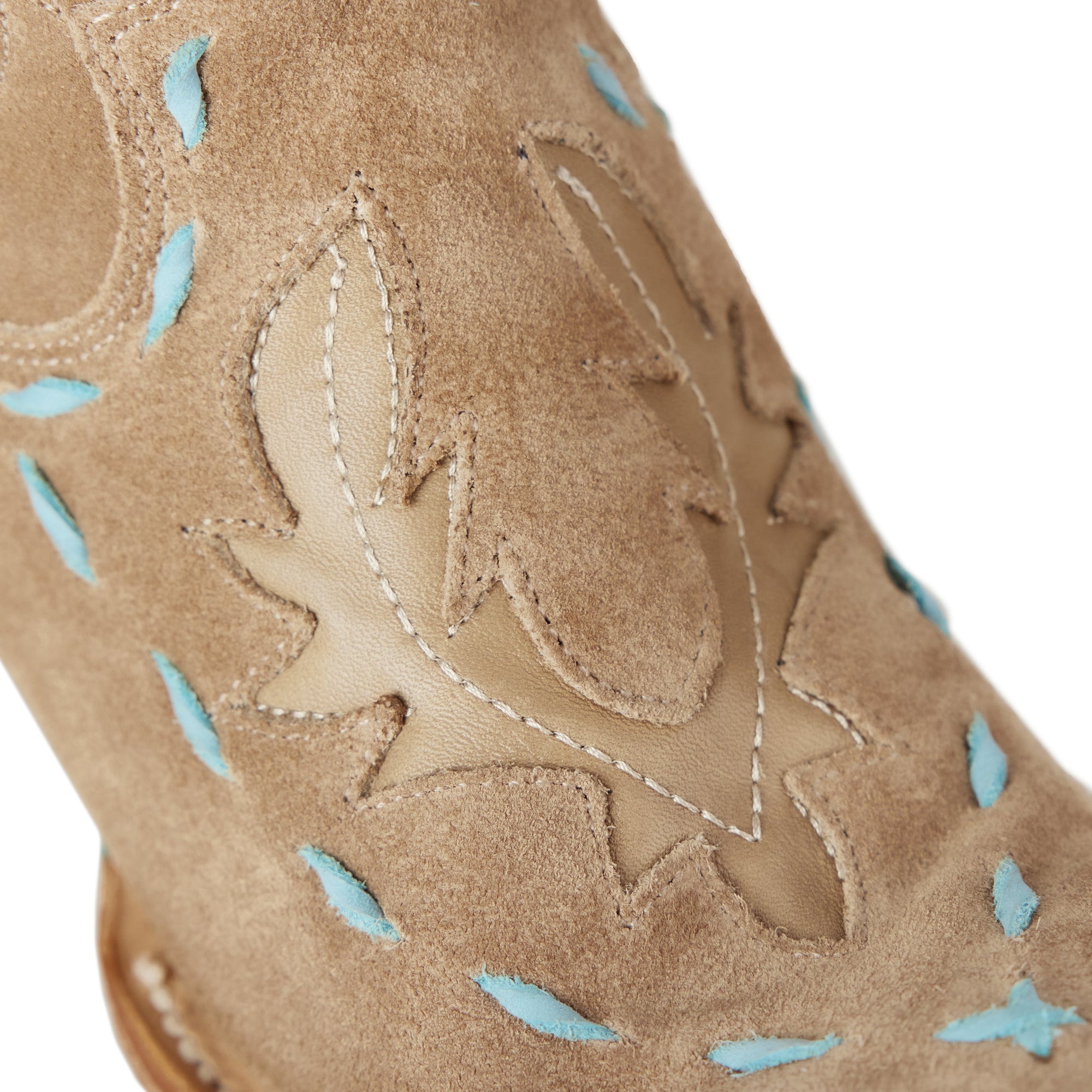 Reverie Knee High Corset - Latte Suede and Powder Blue