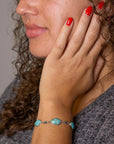 Linked Blue Turquoise and Sterling Silver Bracelet