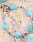 Linked Blue Turquoise and Sterling Silver Bracelet