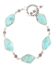 Linked Blue Turquoise and Sterling Silver Bracelet