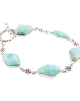 Linked Blue Turquoise and Sterling Silver Bracelet