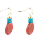 Longhorn Coral and Turquoise Drop Earrings
