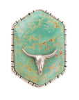Longhorn Green Turquoise and Sterling Silver Ring