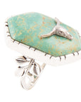 Longhorn Green Turquoise and Sterling Silver Ring