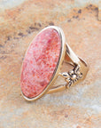 Lucent Orange Coral Golden Ring