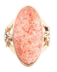Lucent Orange Coral Golden Ring