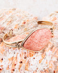 Lucent Orange Sponge Coral Cuff  Golden Bracelet