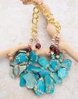 Lucia Blue Jasper and Fire Agate Golden Strand Necklace