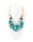Lucia Blue Jasper and Fire Agate Golden Strand Necklace