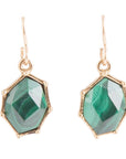 Lukcy 7's Green Malachite and Golden Earrings