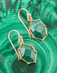 Lukcy 7's Green Malachite and Golden Earrings