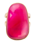 Madeleine Pink Agate Golden Ring