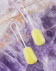 Madeleine Yellow Jade and Sterling Silver Earrings