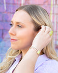 Madeleine Yellow Jade Sterling Silver Cuff Bracelet