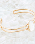 Madeline White Mother of Pearl and Golden Cuff Bracelet