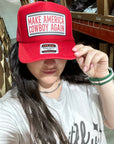 Make America Cowboy Again Banner Trucker Hat