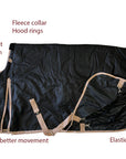 AJ Tack 1200D Horse Turnout Blanket with Storage Bag - Black