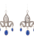 Mehendi Blue Lapis and Sterling Silver Chandelier Earrings